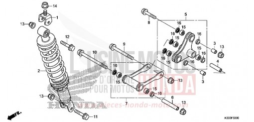 COUSSIN ARRIERE CBR300RAG de 2016